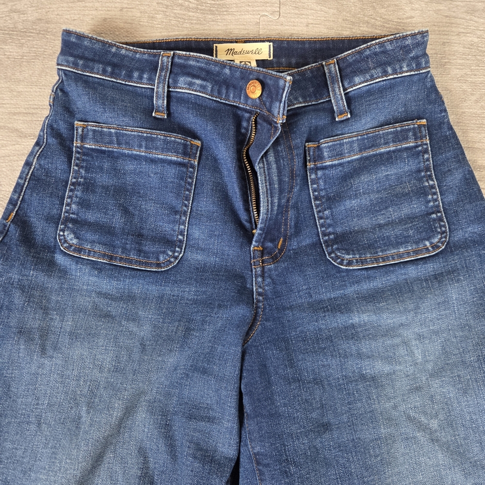 Madewell Curvy Emmett Wide Leg Jeans Size 29 High Rise Dark Wash - Picture 9 of 11